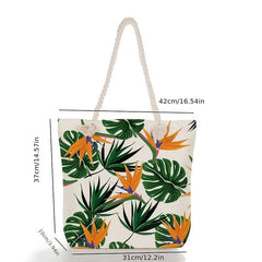 Leaves Pattern Tote Bag Lightweight Satchel Bag Versatile