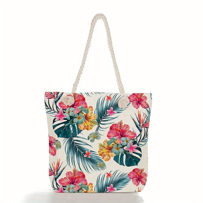Leaves Pattern Tote Bag Lightweight Satchel Bag Versatile