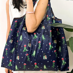 Printed Tote Bag Large Capacity Foldable Shopping Bag Eco Friendly Shoulder Bag
