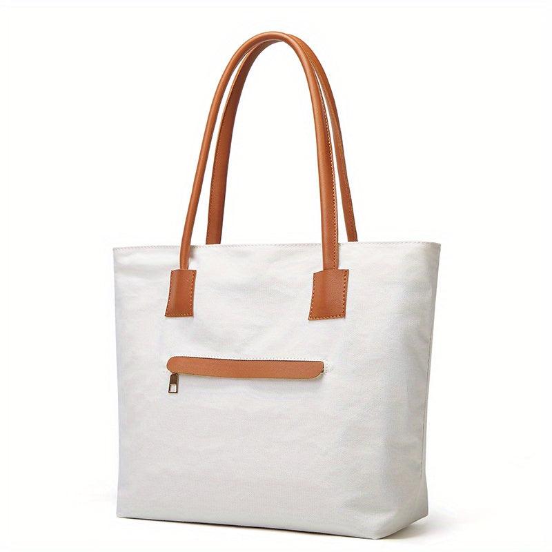 Women's Colorblock Tote Shoulder Bag Large Capacity Lightweight Bag