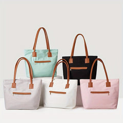 Women's Colorblock Tote Shoulder Bag Large Capacity Lightweight Bag