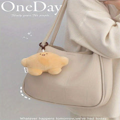 Solid Tote Bag Casual PU Leather Shoulder Bag Women's Handbag