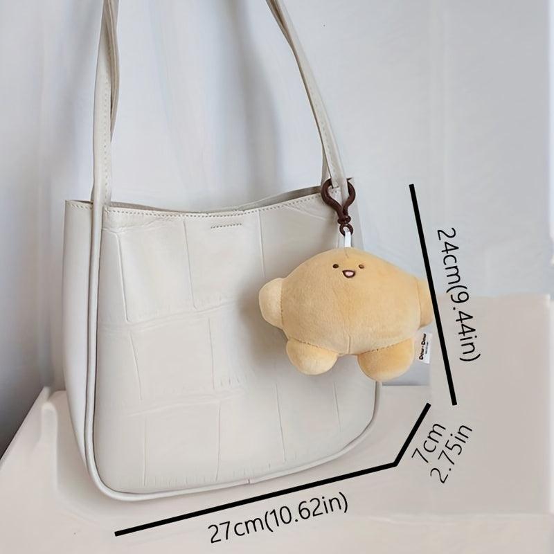 Solid Tote Bag Casual PU Leather Shoulder Bag Women's Handbag