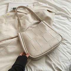Solid Tote Bag Casual PU Leather Shoulder Bag Women's Handbag