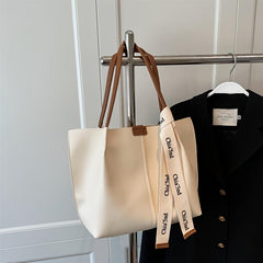 Large Capacity Tote Bag Vegan Leather Handbag for Shopping & Commuter