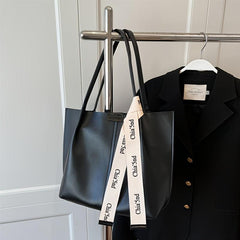 Large Capacity Tote Bag Vegan Leather Handbag for Shopping & Commuter