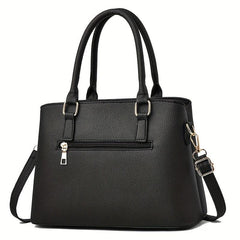 Flower Embroidered Tote Bag Shoulder Bag with Pom Pom