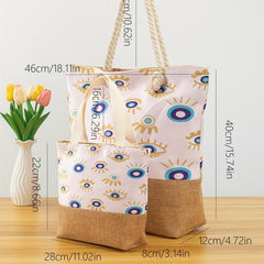 Vintage Pattern Tote Bag Large Capacity Shoulder Bag