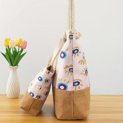 Vintage Pattern Tote Bag Large Capacity Shoulder Bag