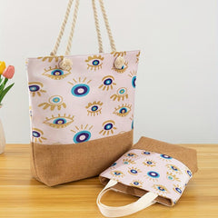 Vintage Pattern Tote Bag Large Capacity Shoulder Bag