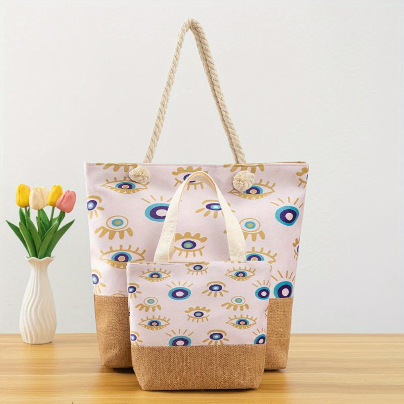 Vintage Pattern Tote Bag Large Capacity Shoulder Bag