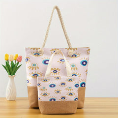 Vintage Pattern Tote Bag Large Capacity Shoulder Bag