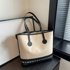Large Capacity PU Leather Tote Bag Shoulder Bag