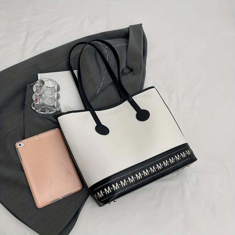 Large Capacity PU Leather Tote Bag Shoulder Bag