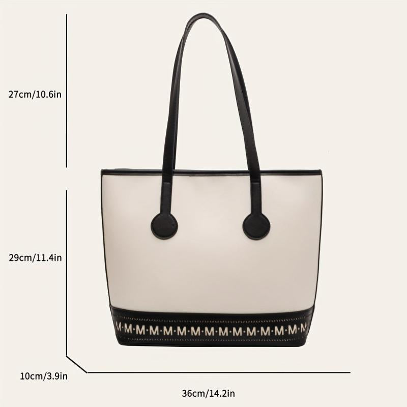 Large Capacity PU Leather Tote Bag Shoulder Bag
