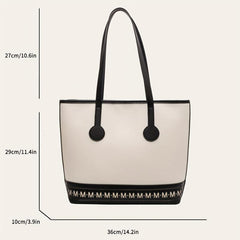 Large Capacity PU Leather Tote Bag Shoulder Bag