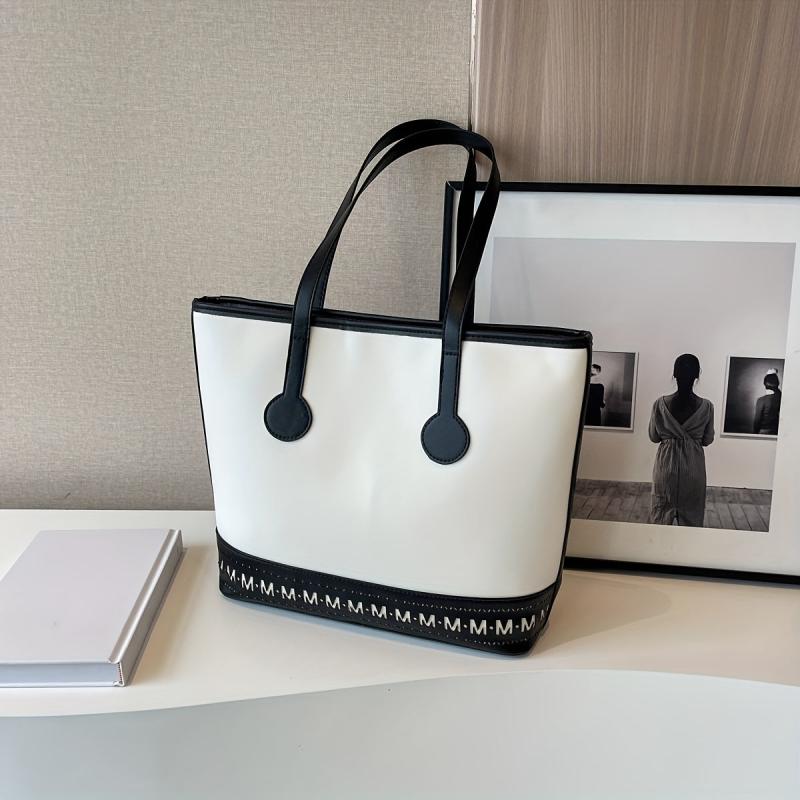 Large Capacity PU Leather Tote Bag Shoulder Bag