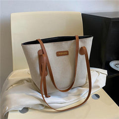 Letter Patched Detail Tote Bag For Women