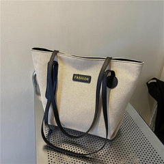 Letter Patched Detail Tote Bag For Women