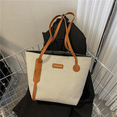 Letter Patched Detail Tote Bag For Women