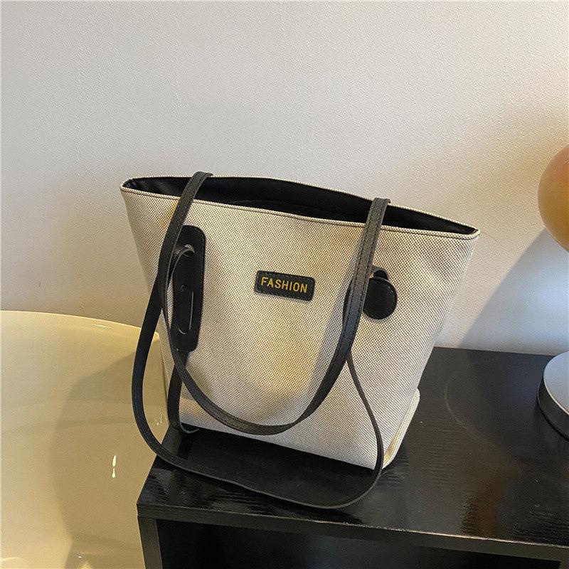 Letter Patched Detail Tote Bag For Women