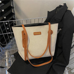 Letter Patched Detail Tote Bag For Women
