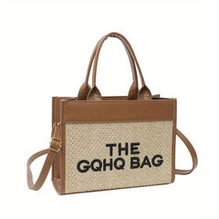 Straw Summer Beach Tote Bag Woven Crossbody Shoulder Purse