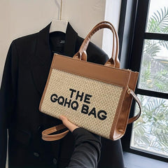 Straw Summer Beach Tote Bag Woven Crossbody Shoulder Purse