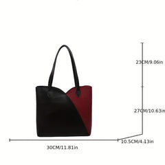 Colorblock Tote Bag Large Capacity Shoulder Handbag