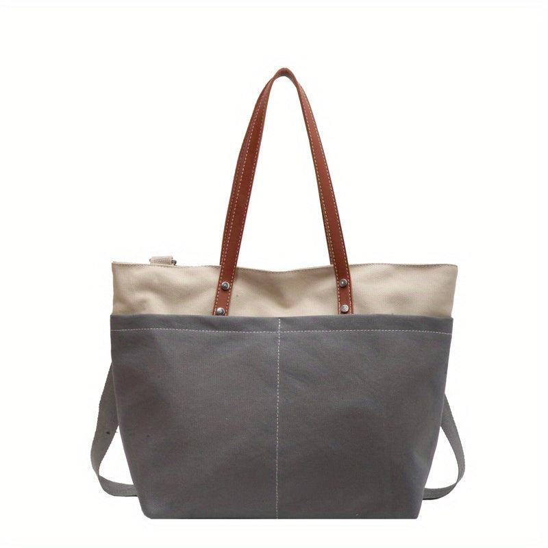 Vintage Canvas Tote Bag Retro Large Capacity Shoulder Bag