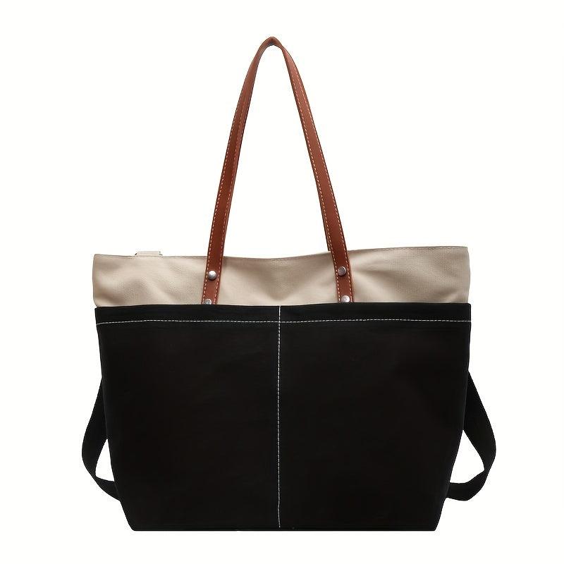 Vintage Canvas Tote Bag Retro Large Capacity Shoulder Bag
