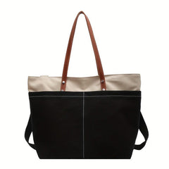 Vintage Canvas Tote Bag Retro Large Capacity Shoulder Bag