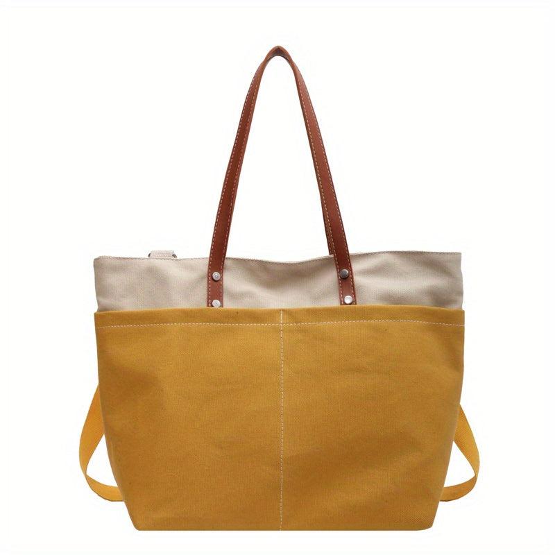 Vintage Canvas Tote Bag Retro Large Capacity Shoulder Bag