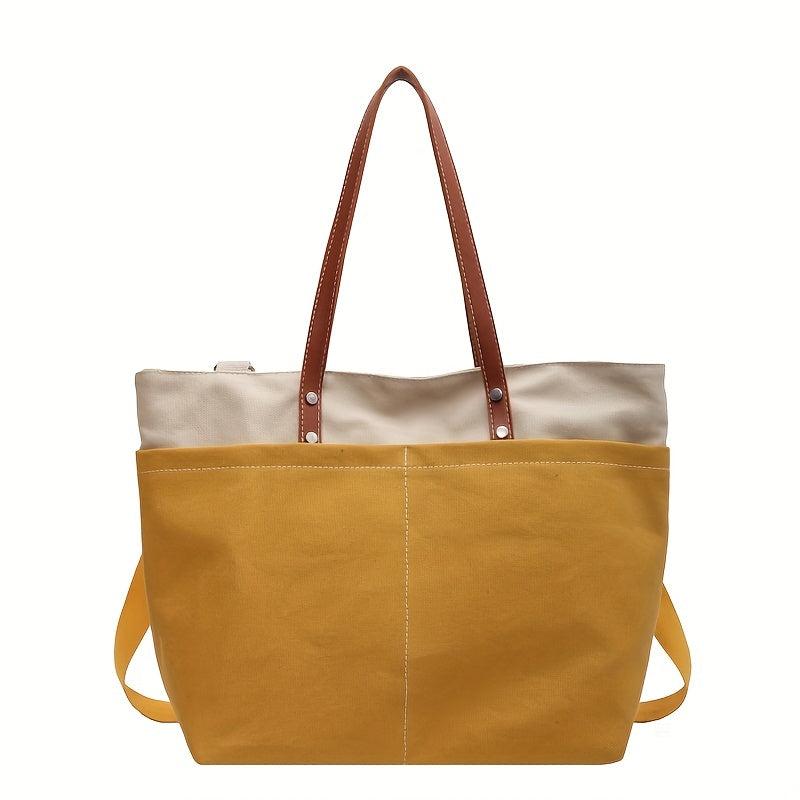 Vintage Canvas Tote Bag Retro Large Capacity Shoulder Bag