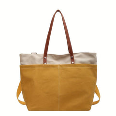 Vintage Canvas Tote Bag Retro Large Capacity Shoulder Bag
