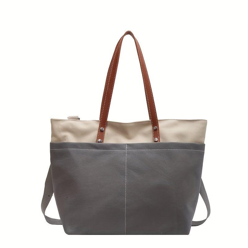 Vintage Canvas Tote Bag Retro Large Capacity Shoulder Bag