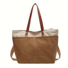 Vintage Canvas Tote Bag Retro Large Capacity Shoulder Bag