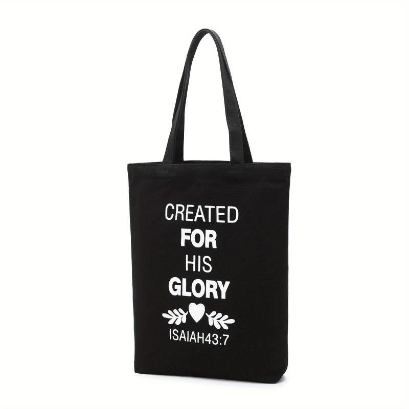 Bible Verse High Capacity Canvas Tote Bag Lightweight Shoulder Bag