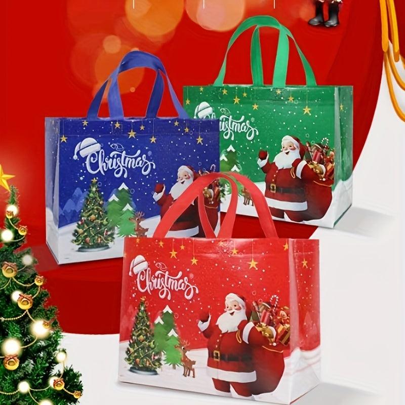 8pcs Cartoon Santa Claus Tote Bag Christmas Gift Handbag