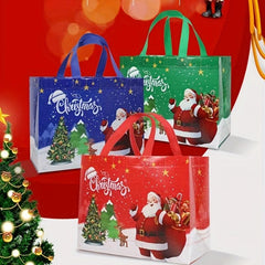 8pcs Cartoon Santa Claus Tote Bag Christmas Gift Handbag