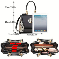 Sequins Flower Pattern Tote Bag Women's Handbag