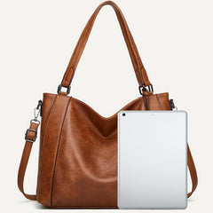 Solid Classic Tote Bag Set for Women Work Satchel Bag With Purse