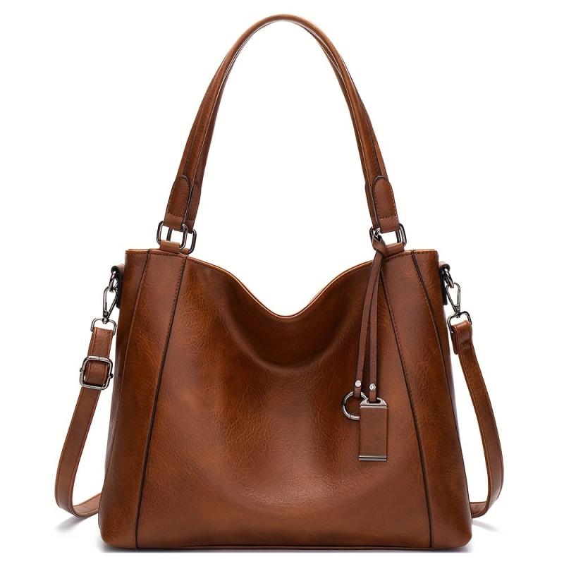 Solid Classic Tote Bag Set for Women Work Satchel Bag With Purse