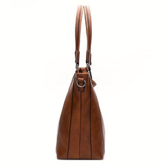Solid Classic Tote Bag Set for Women Work Satchel Bag With Purse