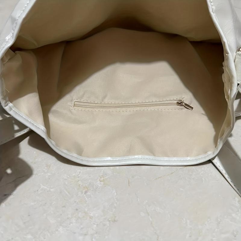Y2K Tote Bag Women PU Leather Shoulder Large Capacity Hobo Bag