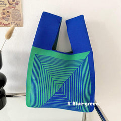 Colorblock Geometric Pattern Satchel Bag Lightweight Handbag