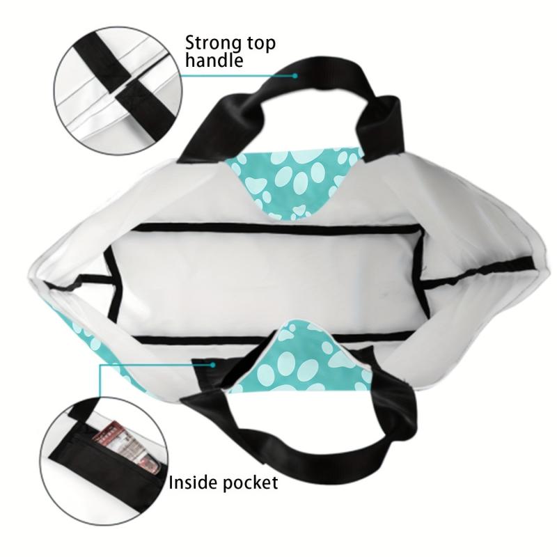 Animal Footprint Print Tote Bag Classic Shoulder Lightweight Shopping Bag