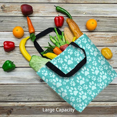 Animal Footprint Print Tote Bag Classic Shoulder Lightweight Shopping Bag