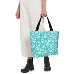 Animal Footprint Print Tote Bag Classic Shoulder Lightweight Shopping Bag