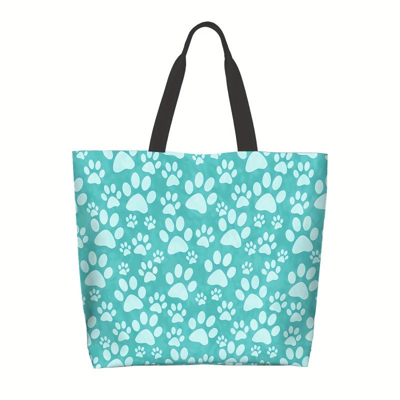 Animal Footprint Print Tote Bag Classic Shoulder Lightweight Shopping Bag
